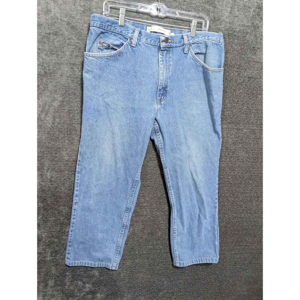 Lee Regular Fit Jeans Mens 36x26 Light Wash Blue Denim Straight Leg 1006